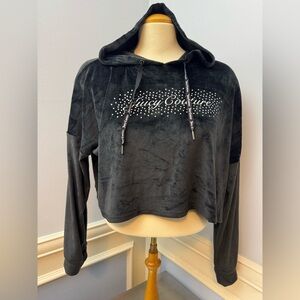 Juicy Couture cropped sparkly velour hoody